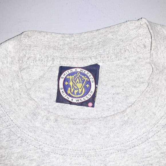 Smith & Wesson IDPA Long Sleeve Gray Tee Shirt * Med Large * Graphics on Sleeves - Picture 7 of 9